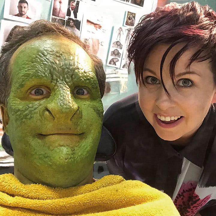 Millennium FX Director, Kate Walshe with one of their special effect transformations